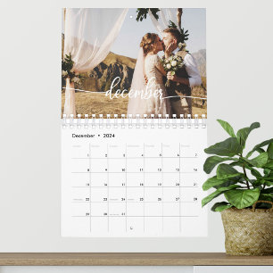 2025 Personligt bröllp Photo Chic Script Kalender