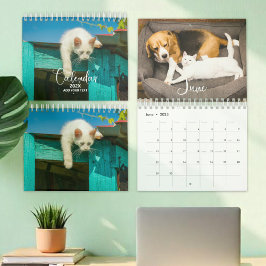 2025 Pet Anpassningsbar Photo Chic Calligraphy Cal Kalender