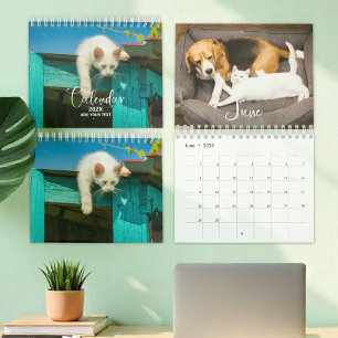 2025 Pet Anpassningsbar Photo Chic Calligraphy Cal Kalender