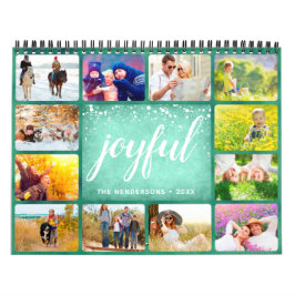 2025 Photo Calendar Family Namn Grönt Kalender
