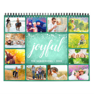 2025 Photo Calendar Family Namn Grönt Kalender
