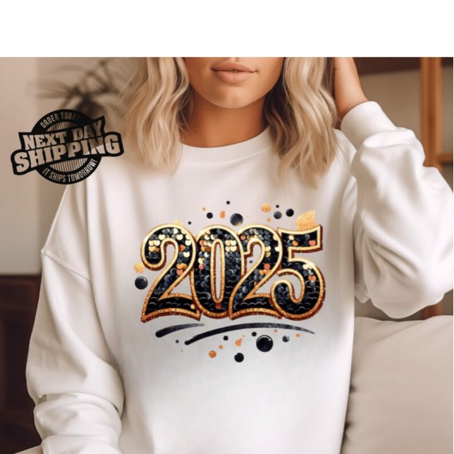 2025 Png, Sublicering Design, Guld Black Glitter T Shirt (Skapare uppladdad)