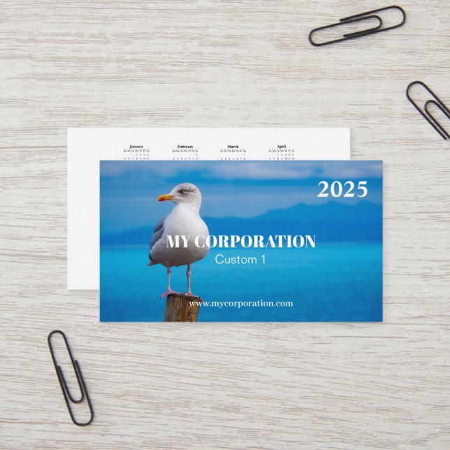 2025 Pocket Calendar Bird Visitkort (Fram/Back In Situ)