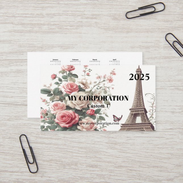2025 Pocket Calendar (Pocket Calendar) - Paris Visitkort (Fram/Back In Situ)
