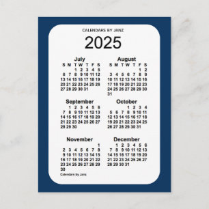 2025 Polisbox Blue 6 Month Mini Calendar av Janz Vykort