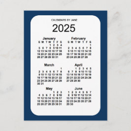 2025 Polisbox Blue 6 Month Mini Calendar av Janz Vykort