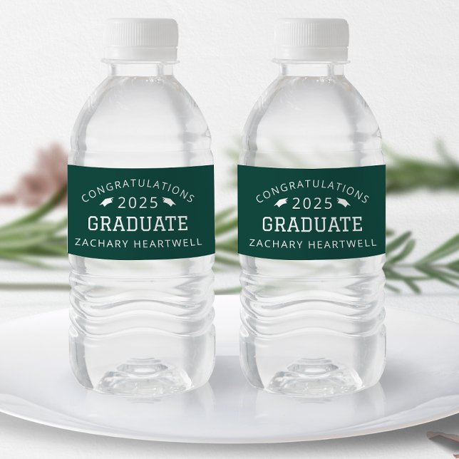 2025 Porty Grönt White Studenten Vattenflaskor Etikett (Skapare uppladdad)
