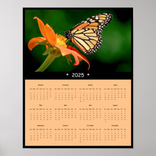 2025 Poster Monarch Butterfly Wall Calendar