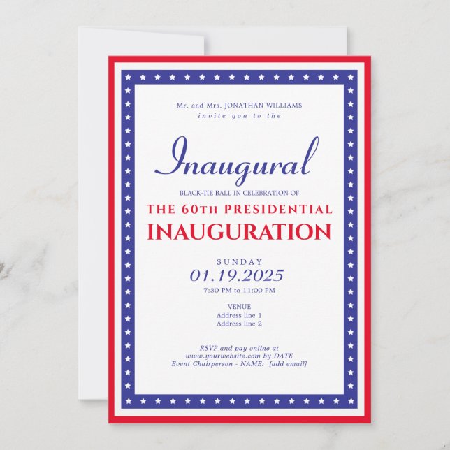 2025 President Donald Trump Inauguration Party Inbjudningar (Framsida)