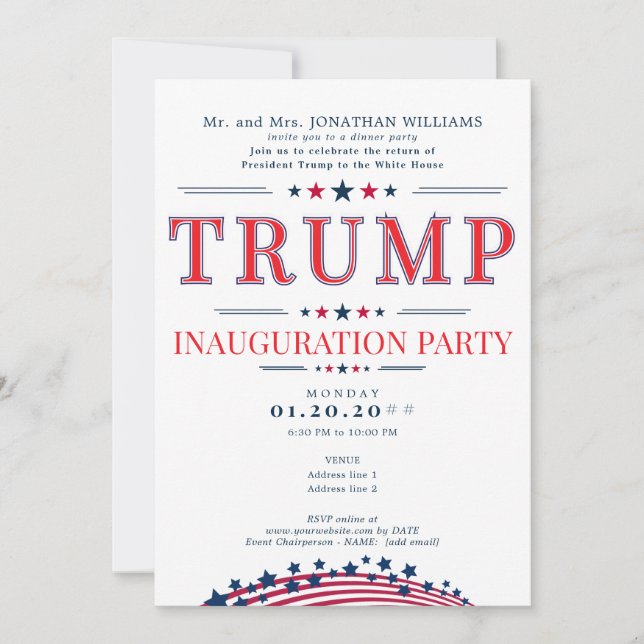 2025 President Donald Trump Inauguration Party Inbjudningar (Framsida)
