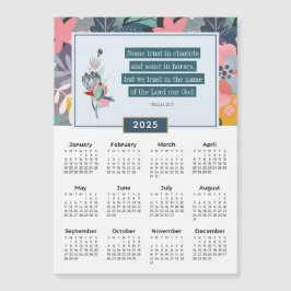 2025 Psalm 20:7 Förtroende i Guds Blommigt Calenda