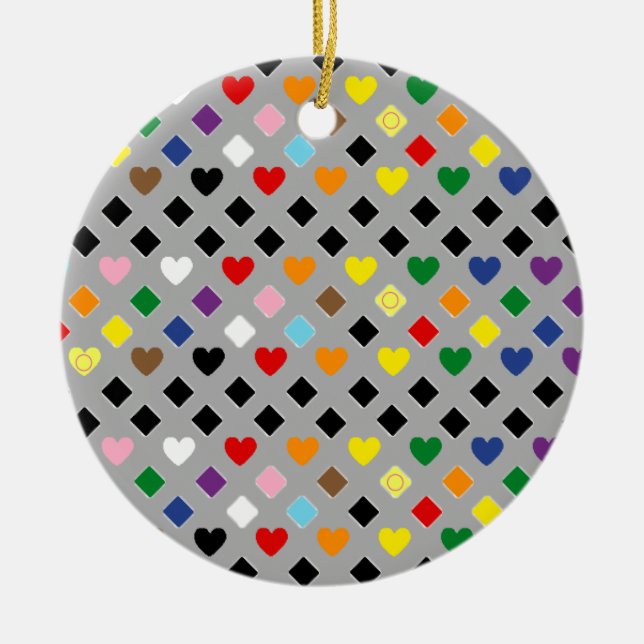 2025 Rainbow Hearts Julgransprydnad Keramik (Framsidan)