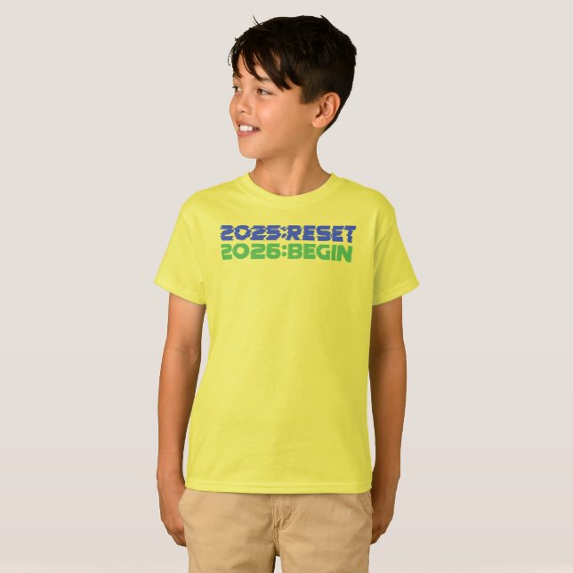 2025:RESET/2026:BEGIN Barn T-Shirt (Hel framsida)