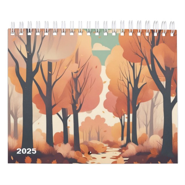 2025 Retro säsong art-kalender | Vibrant Pastel Kalender (Omslag)
