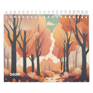 2025 Retro säsong art-kalender Vibrant Pastel Kalender