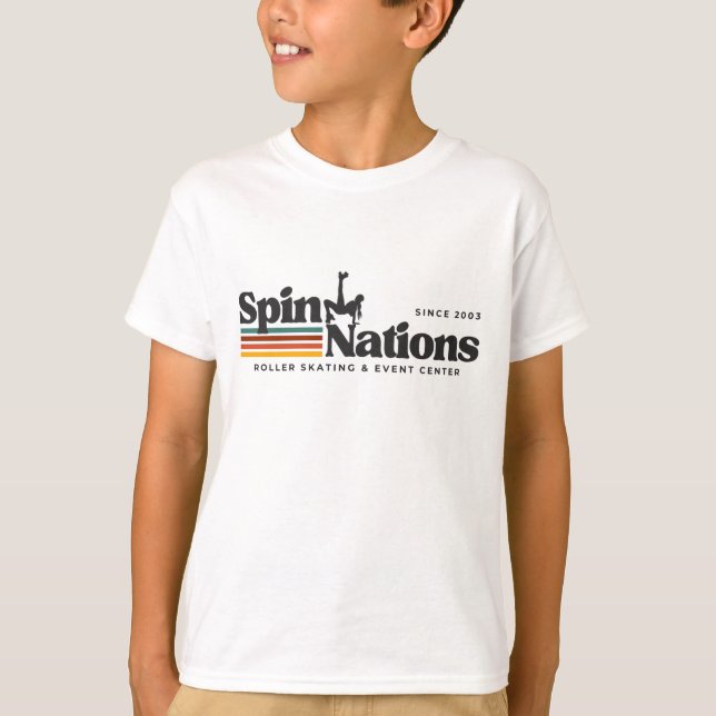 2025 Retro SpinNations Logotyp Barn T-Shirt (Framsida)