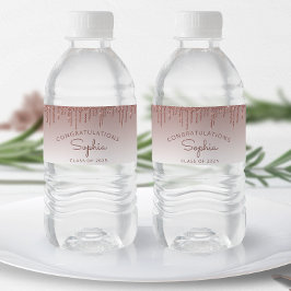 2025 Ro Guld Glitter-Studentfesten Vattenflaskor Etikett