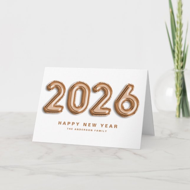 2025 Ro Mylar Balloons Gott nytt år Helgkort (Framsida)