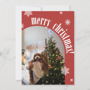 2025 rött Retro God jul Glitter-fotokort Julkort