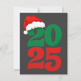 2025 Santa Hat - helgdag Julkort