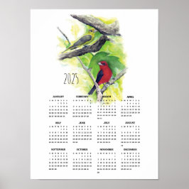 2025 Scarlet Tanager lite Poster kalender