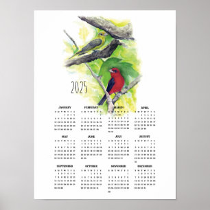 2025 Scarlet Tanager lite Poster kalender