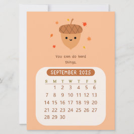 2025 September Månatlig Söt Motiverande Kalender Inbjudningar