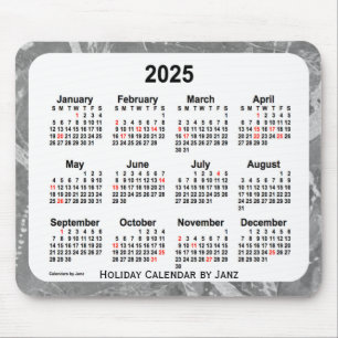 2025 Silver Art Calendar av Janz Mouse Pad Musmatta