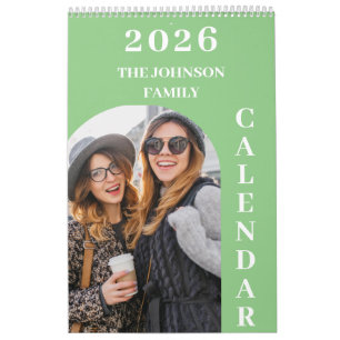 2025 Simple Modern Anpassningsbar 14-fotofamilj Kalender