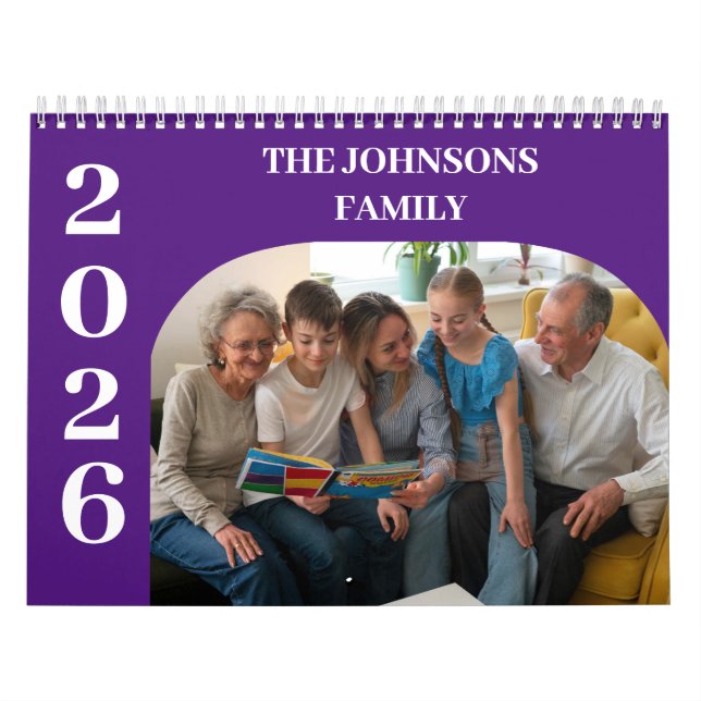 2025 Simple Modern Anpassningsbar Photos Family Kalender (Omslag)