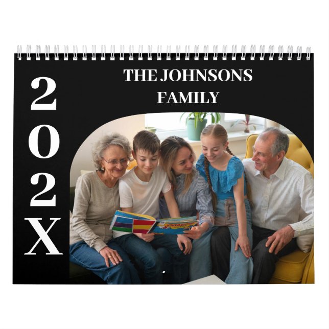 2025 Simple Modern Anpassningsbar Photos Family Kalender (Omslag)