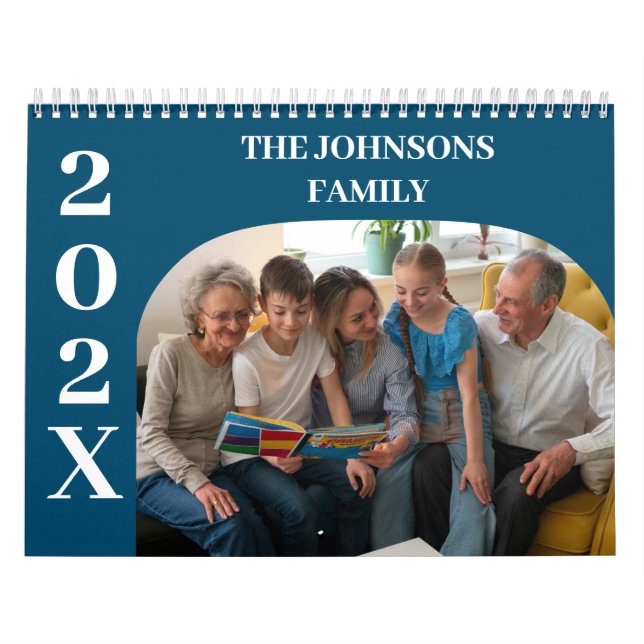 2025 Simple Modern Anpassningsbar Photos Family Kalender (Omslag)