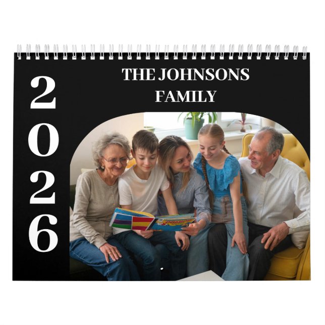 2025 Simple Modern Anpassningsbar Photos Family Kalender (Omslag)