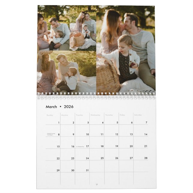 2025 Skapa din egen fotokalender för Anpassningsba Kalender (Mar 2026)