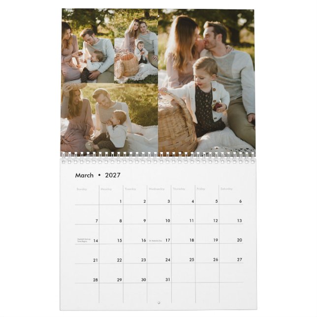 2025 Skapa din egen fotokalender för Anpassningsba Kalender (Mar 2027)