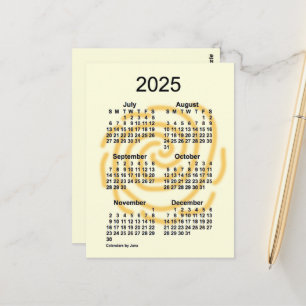 2025 Soliga dagar 6 månaders mini-kalender av Janz Vykort