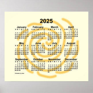 2025 Soliga dagar kalender av Janz Poster