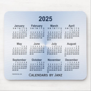 2025 Stålblå kalender av Janz Mouse Pad Musmatta