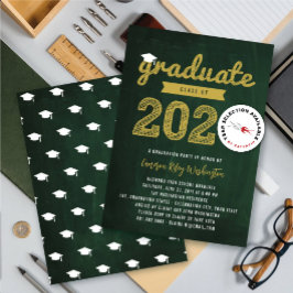 2025 Student Sketch Retro Chalkboard Grad Party Inbjudningar