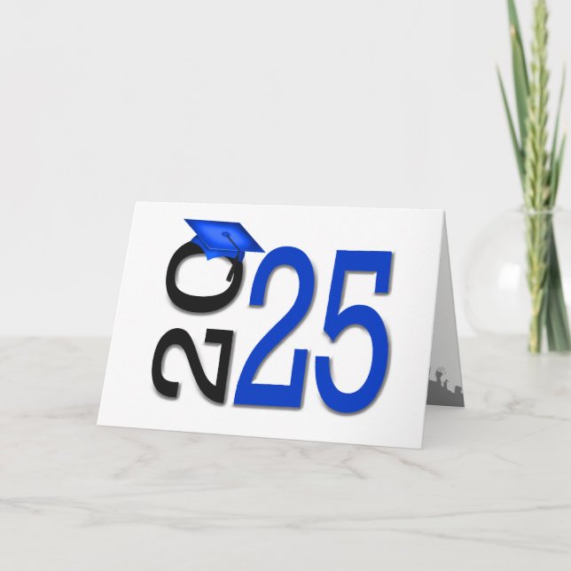 2025 Studenten Blue and Black School Färg Kort (Framsida)