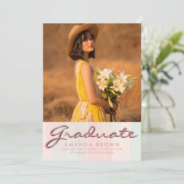 2025 Studenten-meddelande - Trendig för enkel Eleg Inbjudningar (Stående Fram)