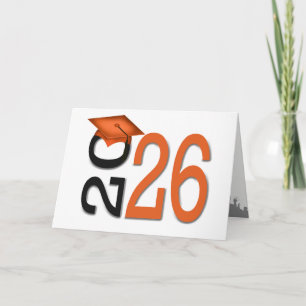 2025 Studenten Orange och Black School Färg Kort