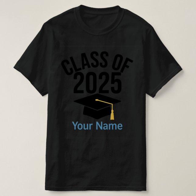 🎓 2025 Studenten T-Shirt - Anpassat namn (Design framsida)