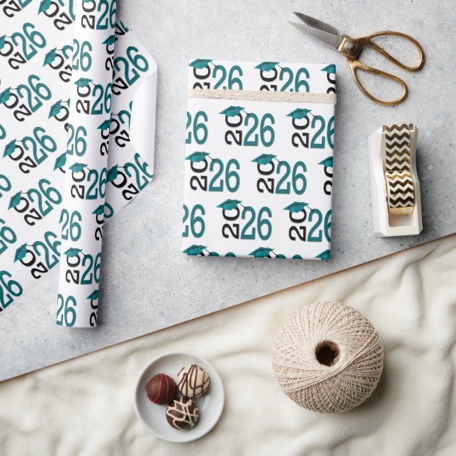 2025 Studenten Teal and Black Presentpapper (Hantverk)