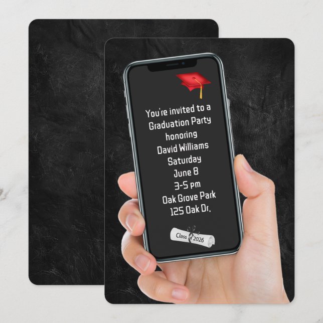 2025-Studentfestens textmeddelande Inbjudningar (Fram/baksida)