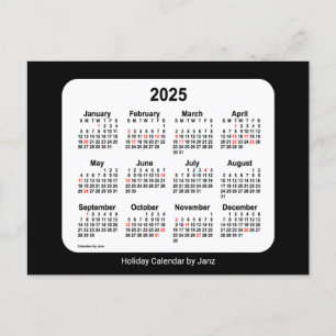 2025 Svart Helg Mini Kalender av Janz Vykort