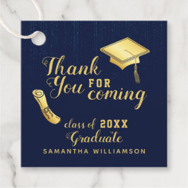 2025 Tack, blå vitklass Gåvor Etiketter