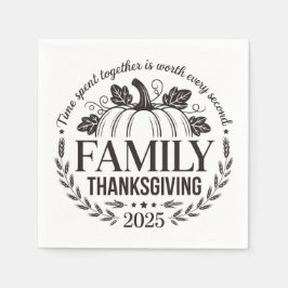 2025 Thanksgiving Familj Minnessak Design Pappersservett