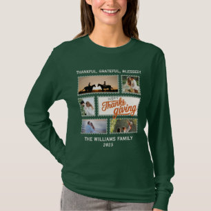 2025-Thanksgivingens matchning mellan Photo Collag T Shirt