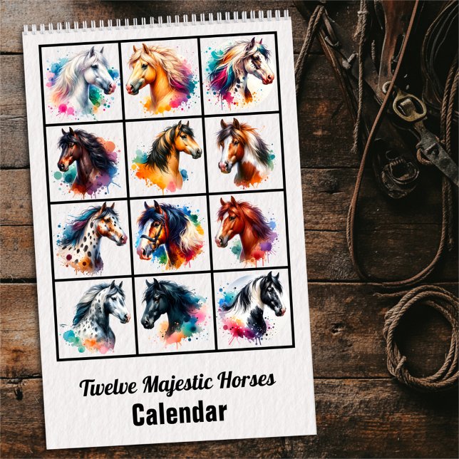 2025 Twelve Majestic Horses Calendar Kalender (Skapare uppladdad)